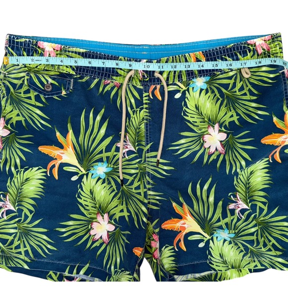 Polo Ralph Lauren Swim Trunks Blue Floral Tropical Lined Swimsuit Shorts Size L - Picture 10 of 15